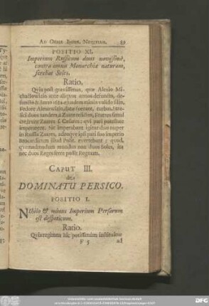 Caput III. de Dominatu Persico.
