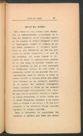 "Bajo el Ombú" - Juicio de "El Tiempo"- Martes 19 de Abril de 1907.