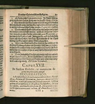[Caput XVII., Sectio Prima et Secunda.]