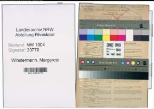Entnazifizierung Margarete Winstermann , geb. 12.04.1920 (Postassistentin)