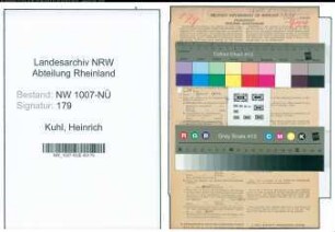 Entnazifizierung Heinrich Kuhl , geb. 19.07.1897 (Kaufm.Angestellter)