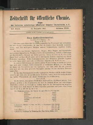 Heft XXIII, Jahrgang XXIII