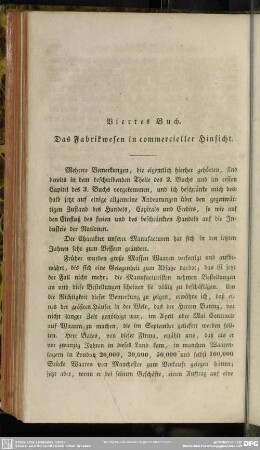 Viertes Buch. Das Fabrikwesen in commercieller Hinsicht