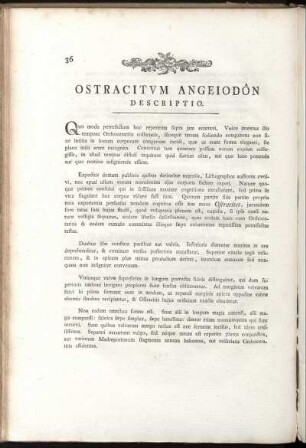 Ostracitum Angeiodôn Descriptio. / Description De Quelques Nouveaux Ostracites.