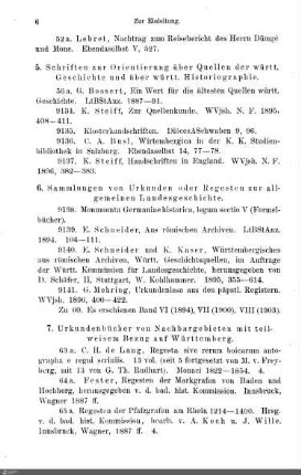 6. Sammlungen von Urkunden oder Regesten zur allgemeinen Landesgeschichte