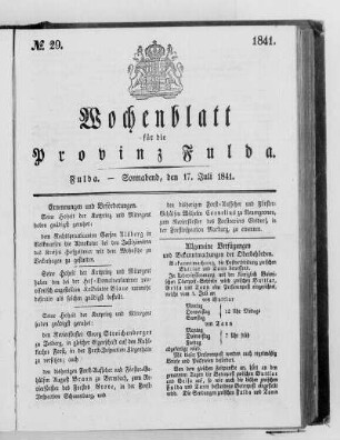 Nr. 29, Ausgabe vom 17. Juli 1841