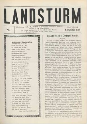 Nr. 7, 1. Oktober 1915