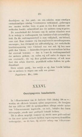 XXXVI. Onuitgegeven handschrift