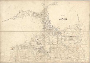 Thiersch, August; Alexandria (Ägypten); Serapeum von Alexandria - Stadtplan, Karte von Alexandria (Kanalisation)