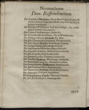 Nomenclatura Dnn. Respondentium.