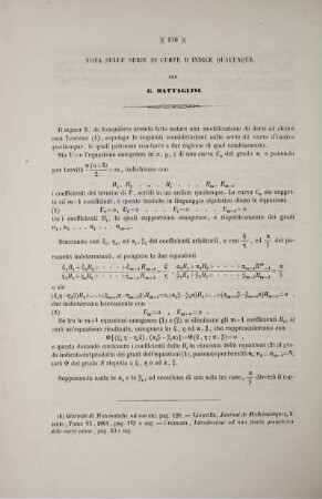 Nota sulle serie di curve d'indice qualunque.