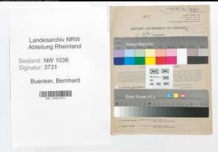 Entnazifizierung Bernhard Buenker , geb. 03.11.1912 (Angestellter)