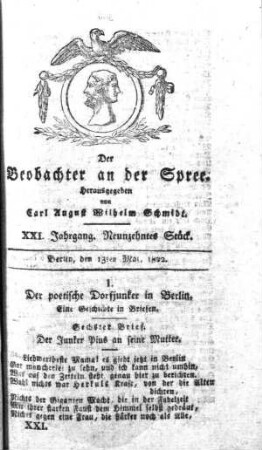 19. Stueck, 13. Mai 1822