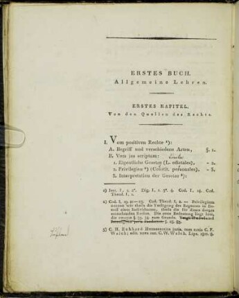 Erstes Kapitel. Von den Quellen des Rechts.
