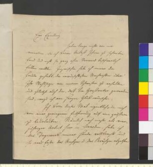 Brief von Schopenhauer, Arthur an Goethe, Johann Wolfgang von