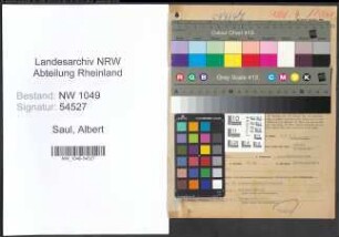 Entnazifizierung Albert Saul , geb. 19.06.1901 (Kaufmann)