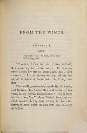 From the wings : a novel, 1