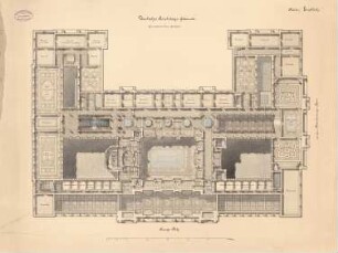 Reichstag, Berlin Zweiter Wettbewerb: Grundriss obere Geschosse
