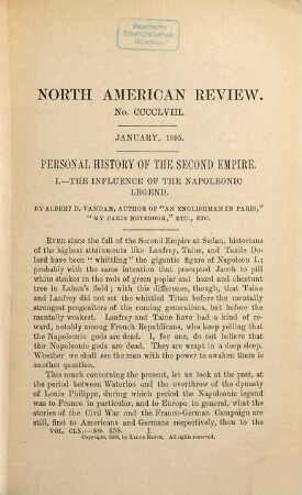 The North American review. 160. 1895 (January - June)