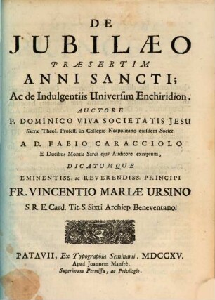 De iubilaeo praesertim anni sancti