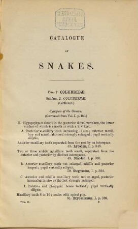 Catalogue of the Snakes in the British Museum (Natural History), 2