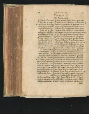 Titulus V. De Libertinis.