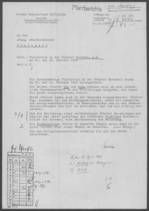 Rottweil mit Diaspora: Visitationsbericht mit Pfarrbericht 1963
