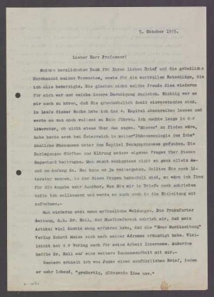 [Brief von Julius Bahle an Otto Selz vom 05. Oktober 1935]