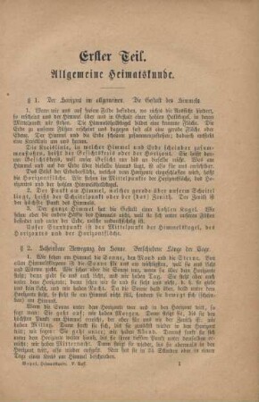 Erster Teil. Allgemeine Heimatskunde