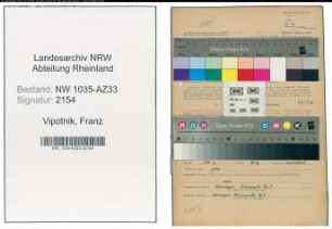 Entnazifizierung Franz Vipotnik , geb. 16.07.1904 (Bergmann)