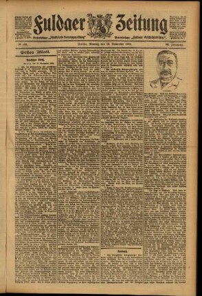 Erste Ausgabe vom Montag, den 13. November 1905.