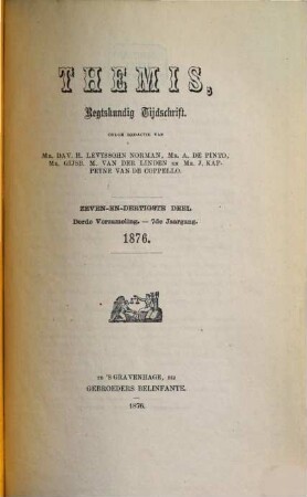 Themis. 37. 1876, Nr. 1 - 4 = Verzameling 3, Jg. 7