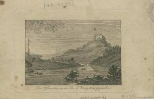 Ansicht vom Lilienstein in der Sächsischen Schweiz, Stich, um 1820 : Der Lilienstein an der Elbe, dem Königstein gegen_über. - [S.l.] : [s.n.] ; [S.l.] : Weider , [um 1820]. - 1 Kunstbl. : Stich ; 12 x 8 cm