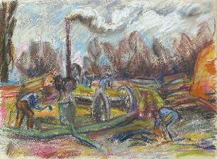 Arbeiter beim Rohrverlegen