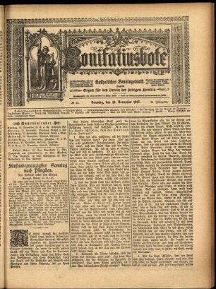 Erste Ausgabe vom Sonntag, den 10. November 1907.