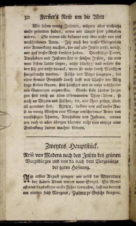 Zweytes Hauptstück - Reise von Madera nach den Inseln des grünen Vorgebürges und von da nach dem Vorgebürge der guten Hofnung