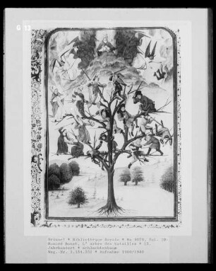 Ms 9079, Honoré Bonet: L'arbre des batailles, fol. 10: Schlachtenbaum