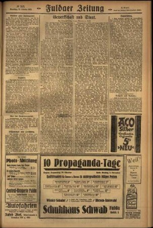 Zweite Ausgabe vom Samstag, den 31. Oktober 1925.
