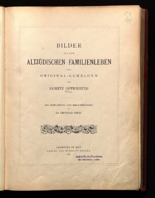 Bilder aus dem altjüdischen Familienleben : nach Originalgemälden
