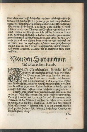 Von den Sacramenten und ihrem rechten brauch.