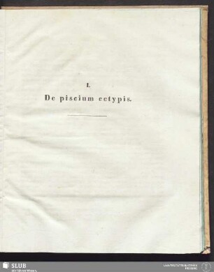 I. De piscium ectypis