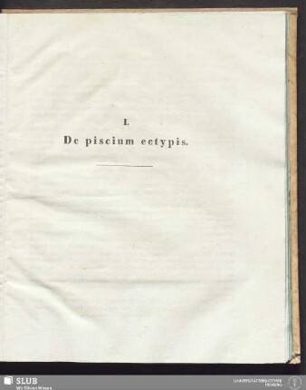 I. De piscium ectypis
