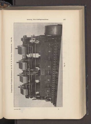 Vierzylinder-Viertakt-Dieselmotor der M. A. N. für franz. Unterseeboote. 300 PS.