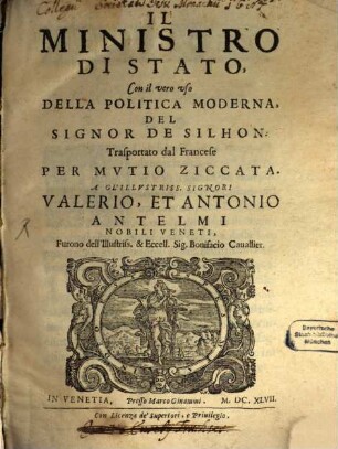 Il Ministro Di Stato, [1]