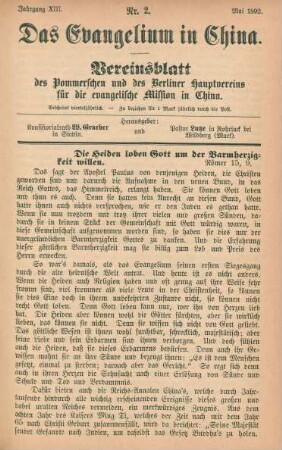 No. 2, Mai 1892