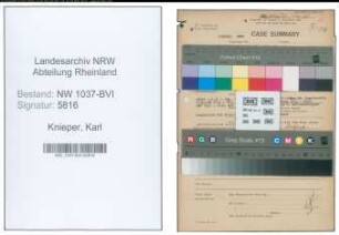 Entnazifizierung Karl Knieper , geb. 15.03.1912 (Angestellter)