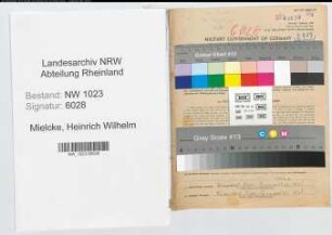 Entnazifizierung Heinrich Wilhelm Mielcke , geb. 17.01.1912 (Dolmetscher)