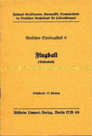 Heft mit Spielregeln für Flugball (Volleyball)