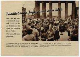 Wahlagitation zur Volksbefragung, nach Maßnahmen gegen Teilnehmer an den Weltfestspielen in Westberlin und aus der Bundesrepublik