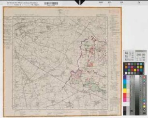 Katasteramt Soest  Kreis Soest, Meßtischblatt Rhynern 4313, Farbige Einzeichnung mit Namensliste